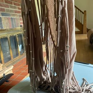 Fringe beaded scarf